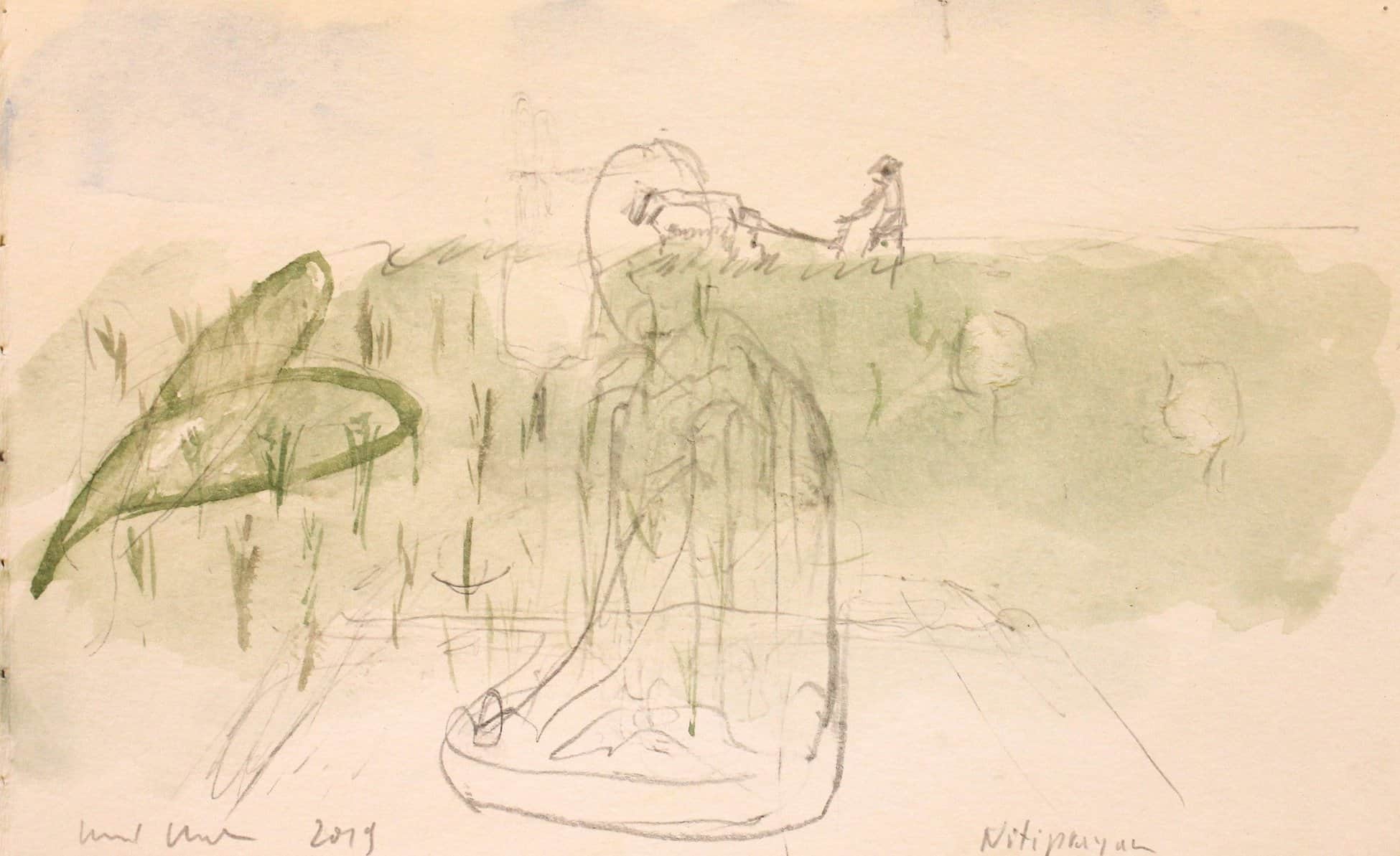 Bernd Koller, Nitiprayan, 2019, 15x20cm, watercolorandpencilonpaper, CourtesyGalerieHeikeCurtze (4) wp