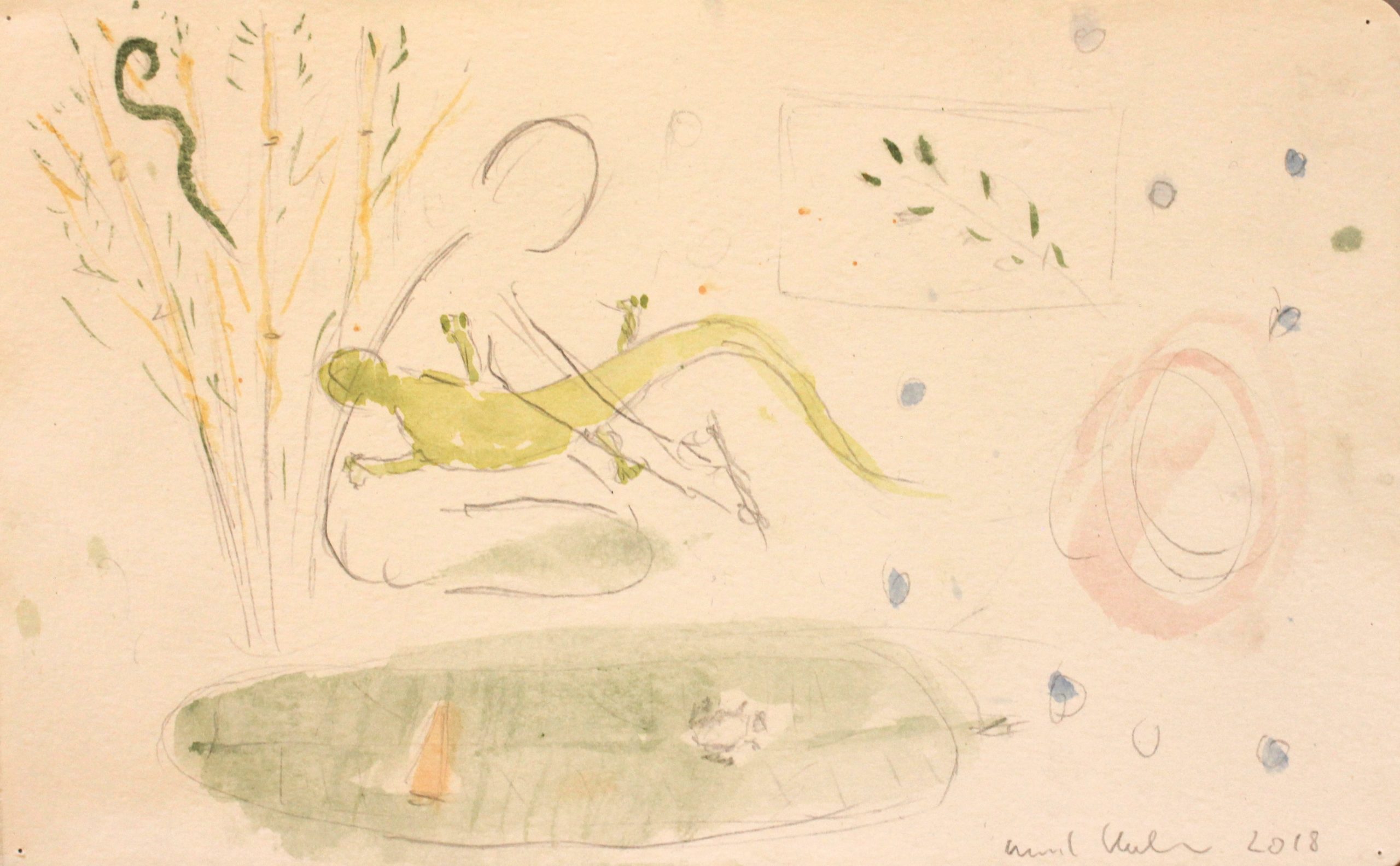 Bernd Koller, Ohne Titel, 2018, 15x20cm, watercolorandpencilonpaper, CourtesyGalerieHeikeCurtze (5)