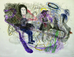 Christoph Mayer, THE MISSING INK, 2019, Kugelschreiber, Bleistift, Buntstift auf Papier, GalerieHeikeCurtze (1)