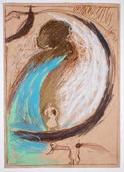 Günter Brus, Urmondbasis, 1987, Mixed technique on paper, 49x70cm, CopyrightMaximilianPramatarov, CourtesyGalerieHeikeCurtze (2)