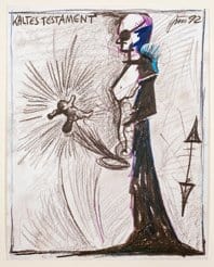 GünterBrus, Kaltes Testament, 1992, Mixed technique on paper, 36,5 x 46,5 cm, CopyrightMaximilianPramatarov, CourtesyGalerieHeikeCurtze (3)