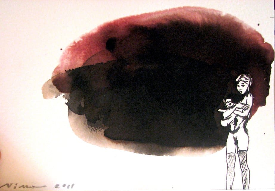 NINA Kovacheva, Untitled:Toothpick, 2012, Acryl on Paper, 13x18cm, CourtesyGHC, CopyrightNINAKovacheva (3)