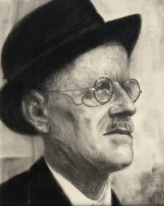 Nestor Kovachev, James Joyce, 2019, Kohle auf Arches Papier, 20x30cm, GalerieHeikeCurtze (4)