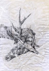 RamonaSchnekenburger, Hirsch, 2017, 36,2 x 25,7 cm, Öl und Bleistift auf Papier, GalerieHeikeCurtze (2)