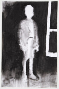 © Uwe Wittwer, Absent Figure, 2019, fusain sur papier, 57x36 cm, courtesy Galerie C