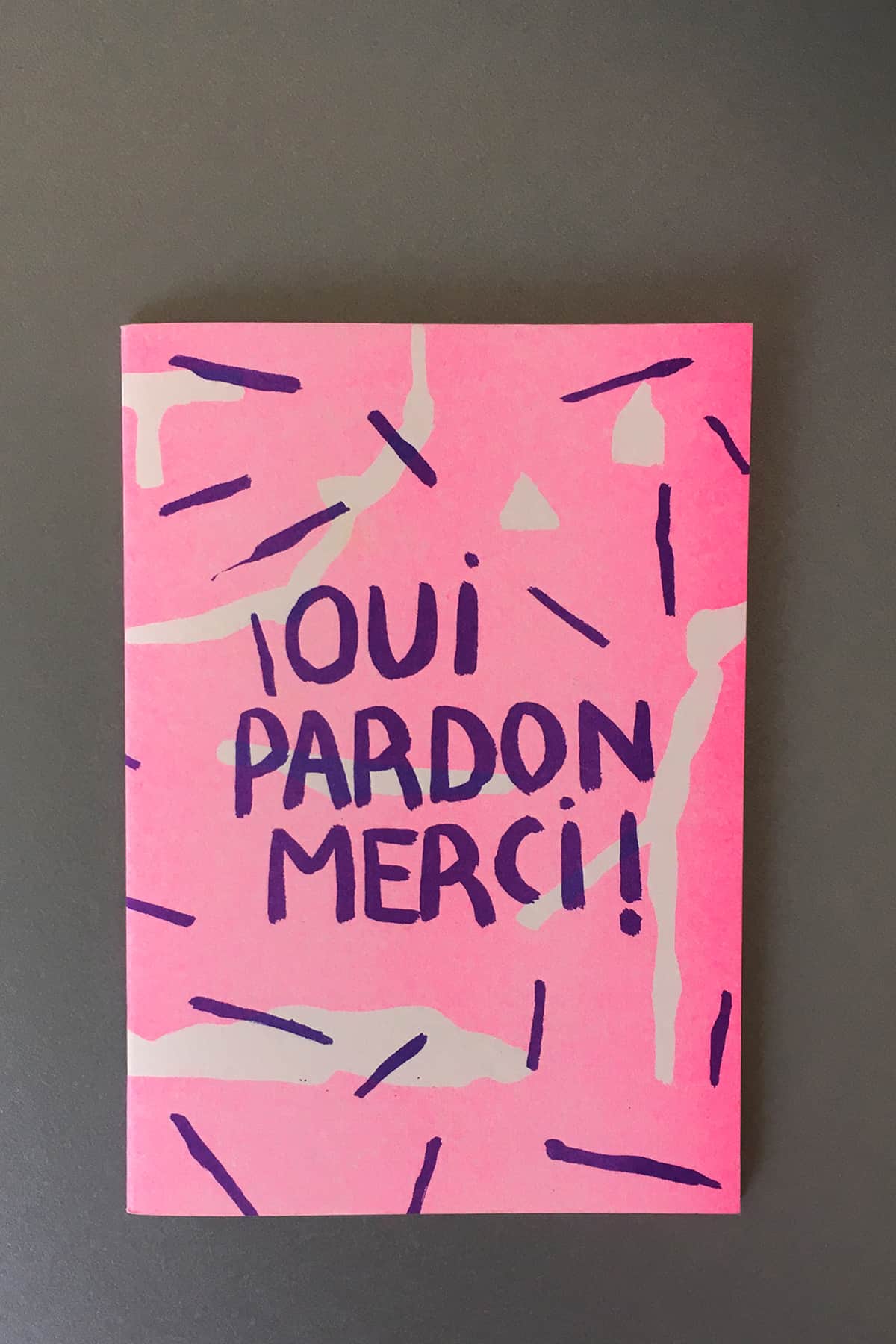 Elsa ABDERHAMANI, Oui Pardon Merci, 2021, impression 100 ex, Risographie couleurs, Courtesy artiste, ©ElsaAbderhamani