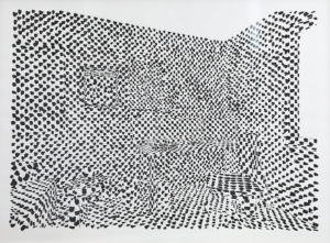 FLEURYFONTAINE, Bedroom #10, 2018, encre de Chine sur papier, China ink on paper, 60 x 80 cm, courtesy artiste ©Fleuryfontaine