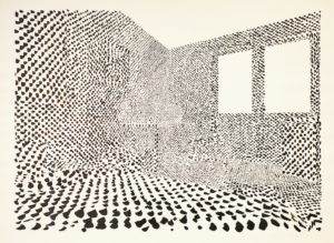 FLEURYFONTAINE, Bedroom #12, 2018, encre de Chine sur papier, China ink on paper, 60 x 80 cm, courtesy artiste ©Fleuryfontaine