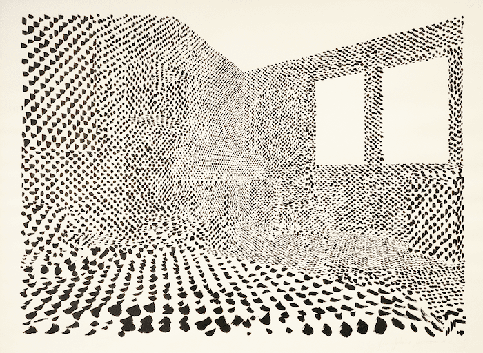 FLEURYFONTAINE, Bedroom #12, 2018, encre de Chine sur papier, China ink on paper, 60 x 80 cm, courtesy artiste ©Fleuryfontaine
