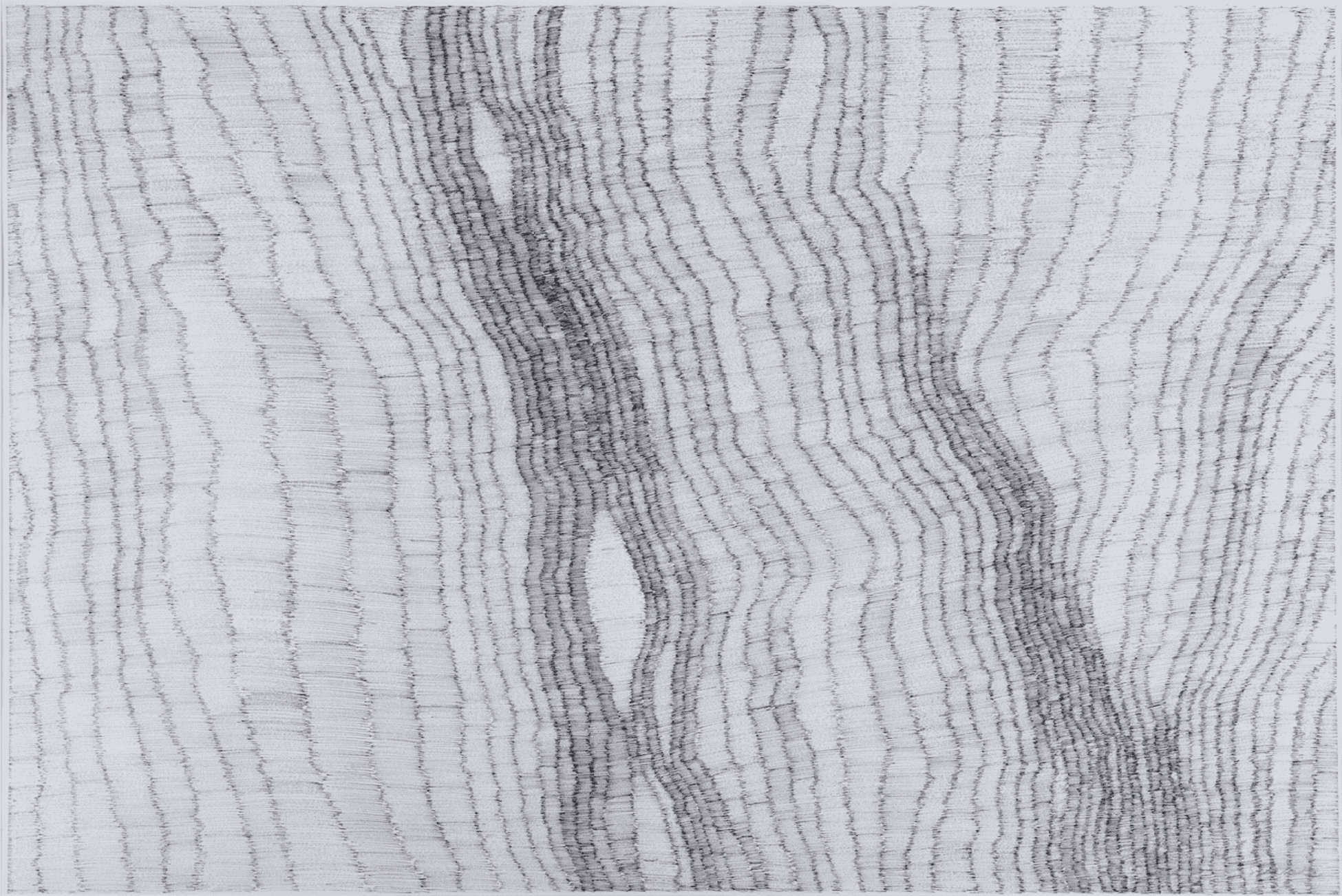 Greta Schödl, Untitled (from Vibrations Se- ries), 63,5 x 93,5 cm, 1975-80, encre de Chine sur papier, Courtesy LABS Contemporary Art